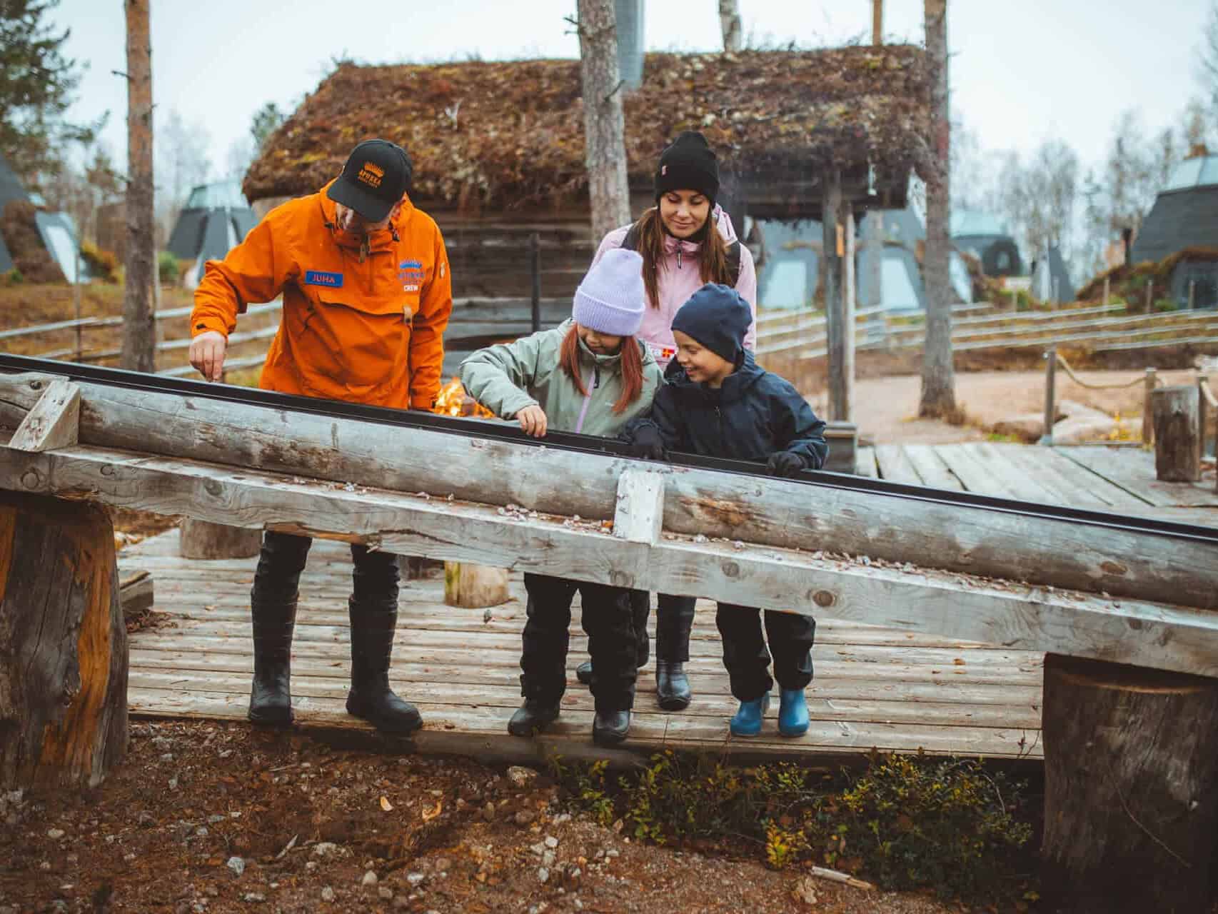 gold panning families autumn apukka resort Rovaniemi lapland finland