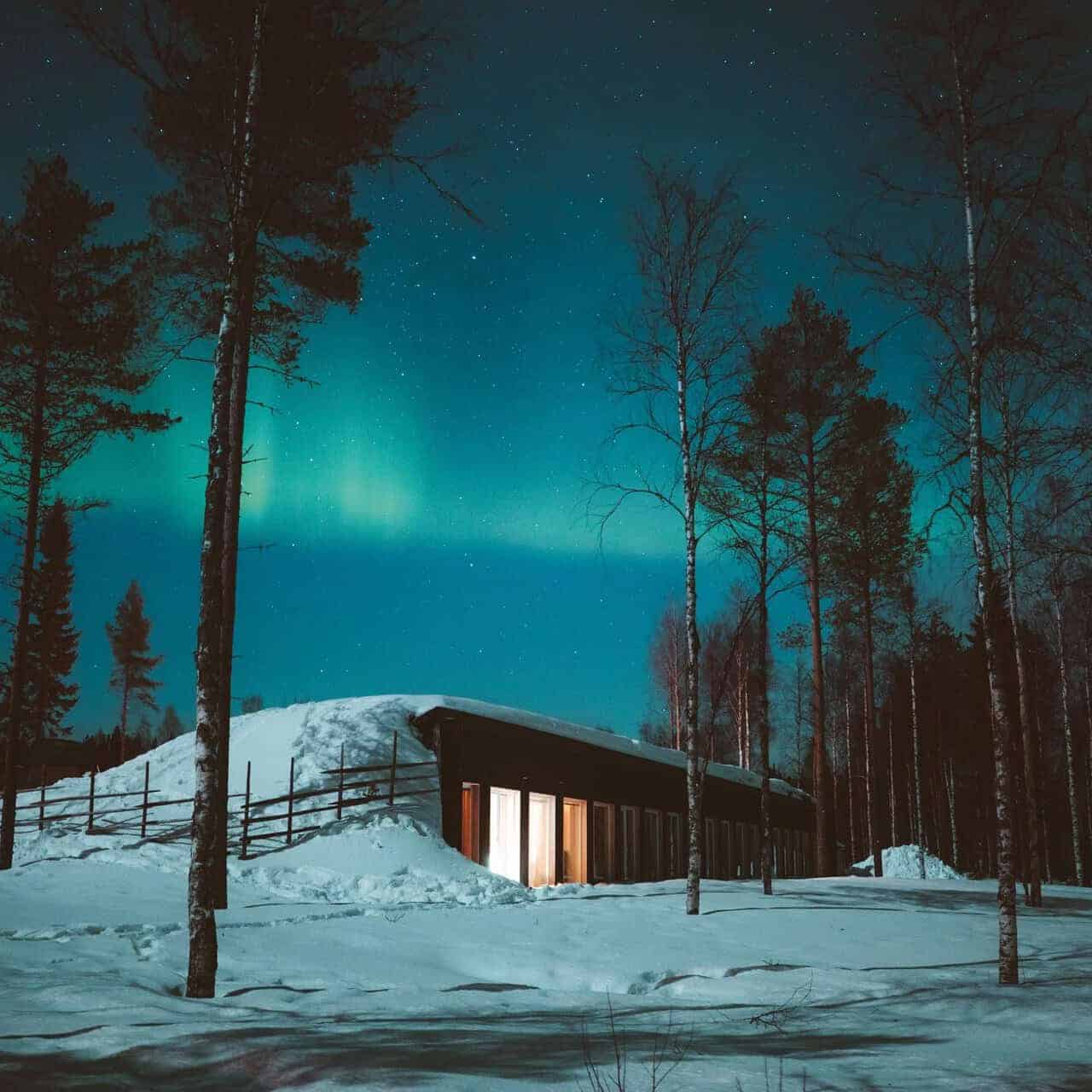 Apukka Lakeview Suite under the Northern Lights at Apukka Resort Rovaniemi Lapland Finland