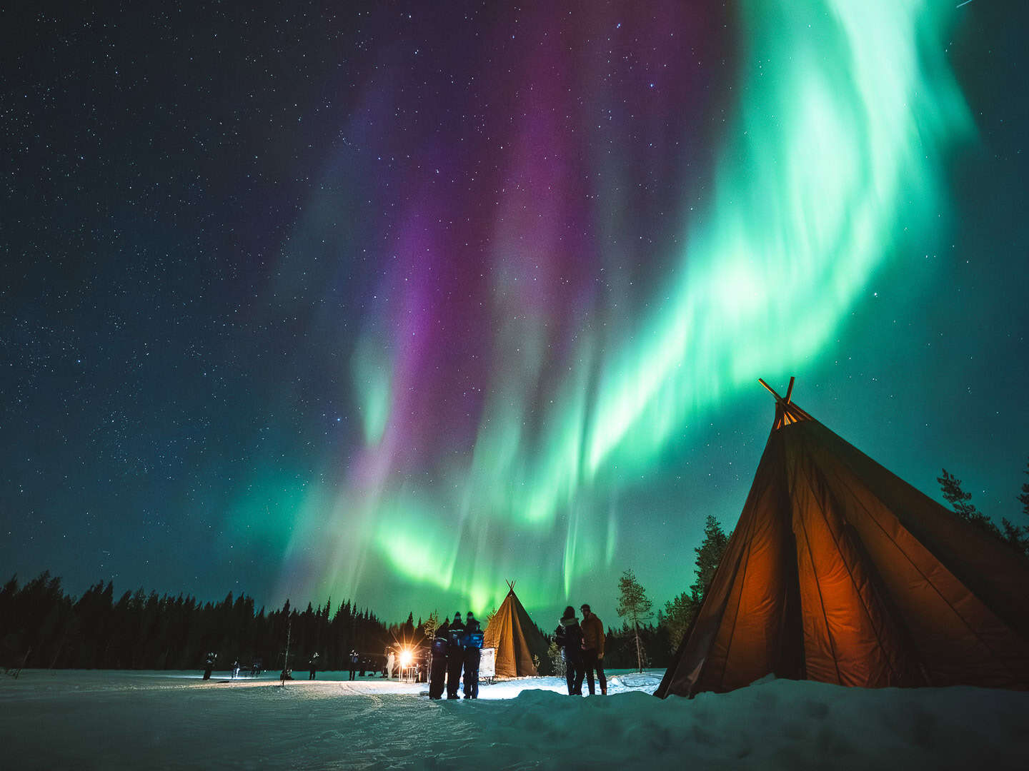 snow train to northern lights camp, 2025
