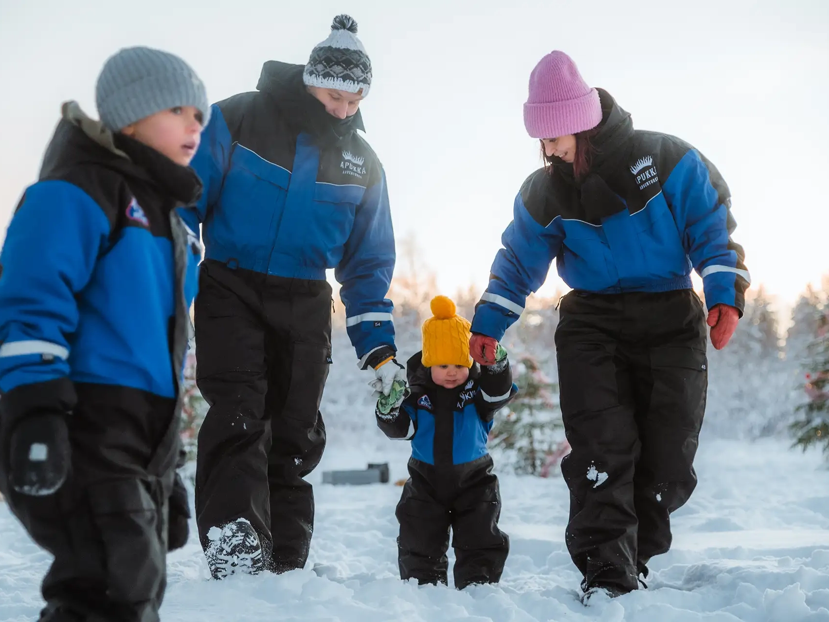 family new year at Apukka Resort Rovaniemi Lapland finland