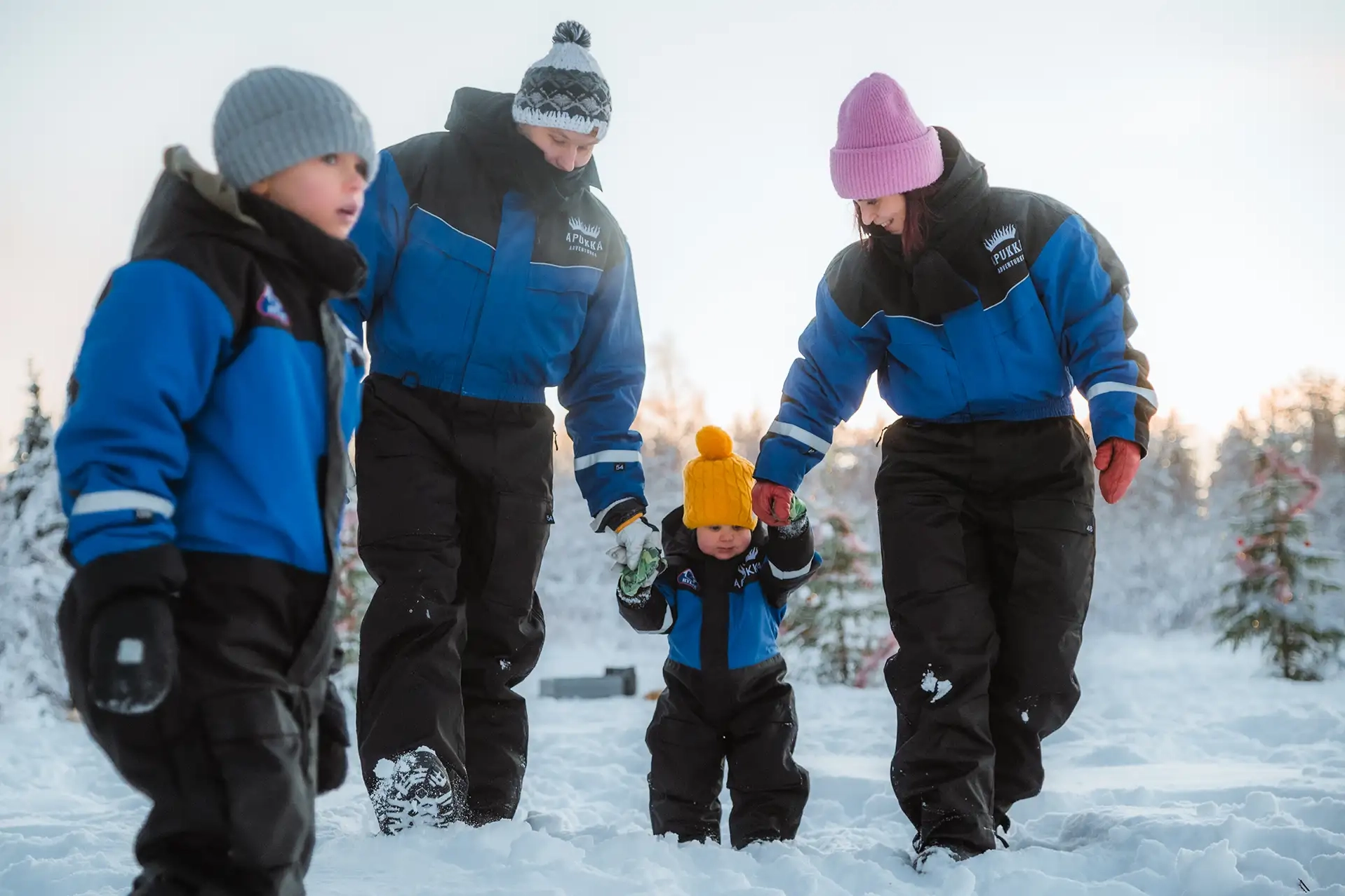 family new year at Apukka Resort Rovaniemi Lapland finland