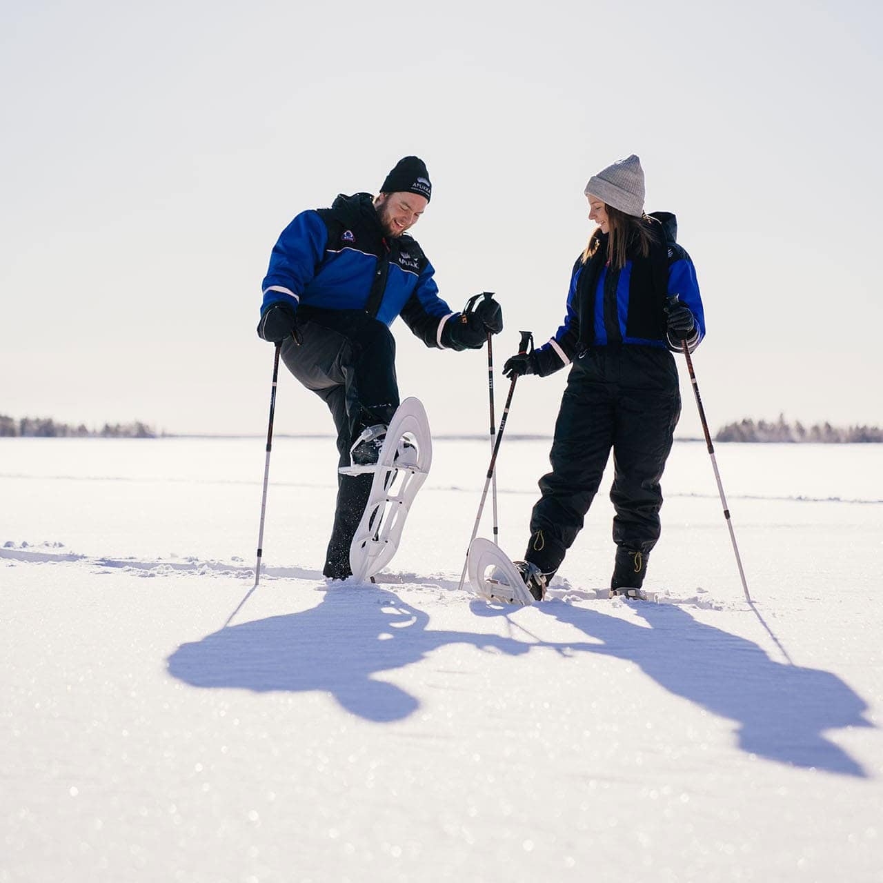 snowshoe walk at apukka resort rovaniemi lapland finland