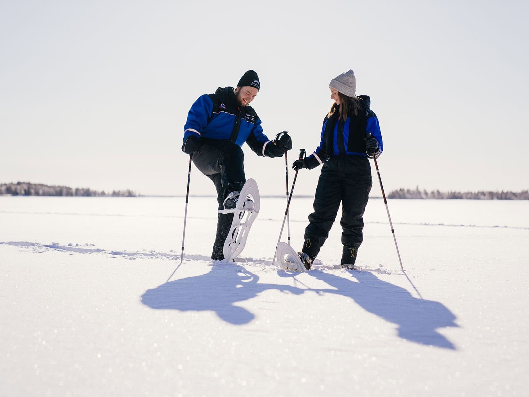 snowshoe walk at apukka resort rovaniemi lapland finland