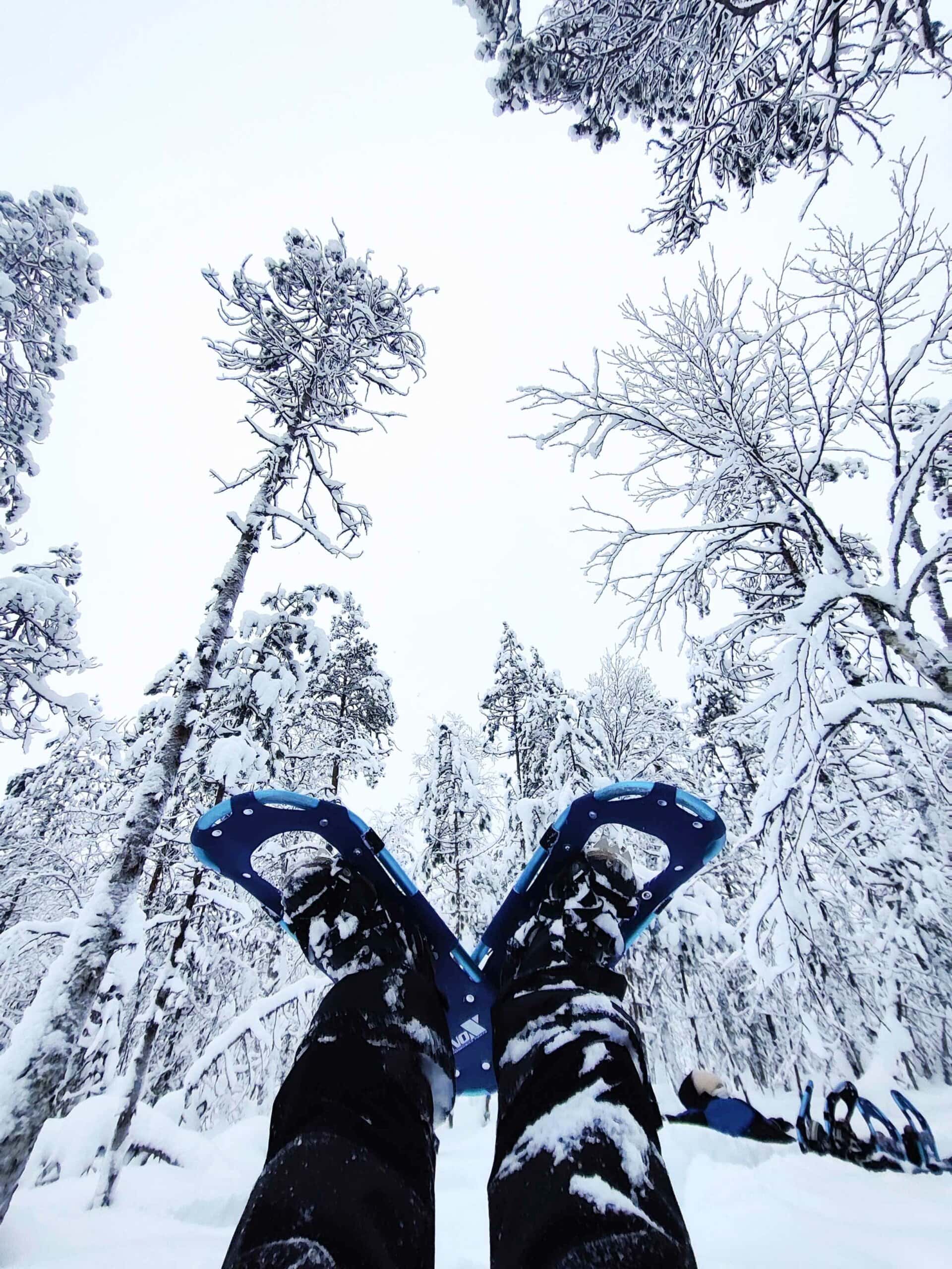 snowshoeing apukka resort rovaniemi lapland finland