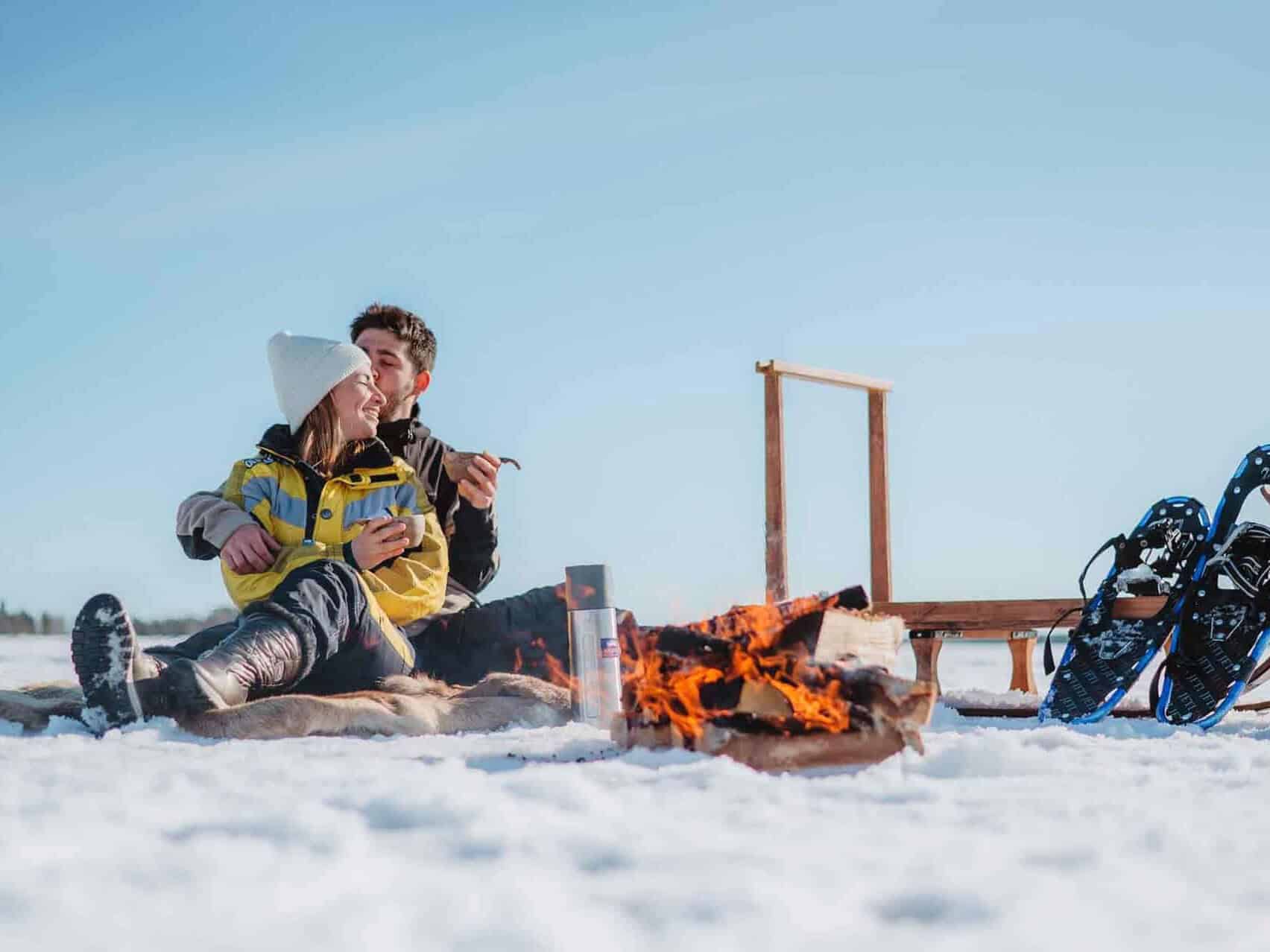 snowshoeing apukka resort rovaniemi lapland finland