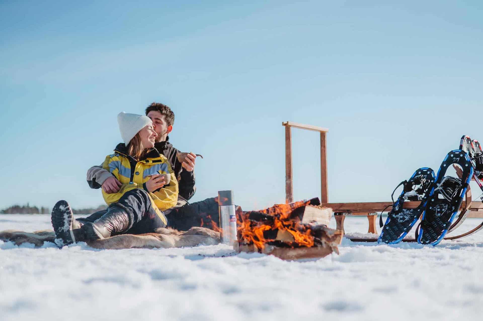 snowshoeing apukka resort rovaniemi lapland finland