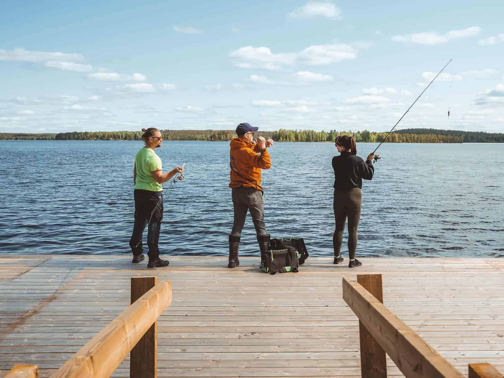 guide teaching guests to fish