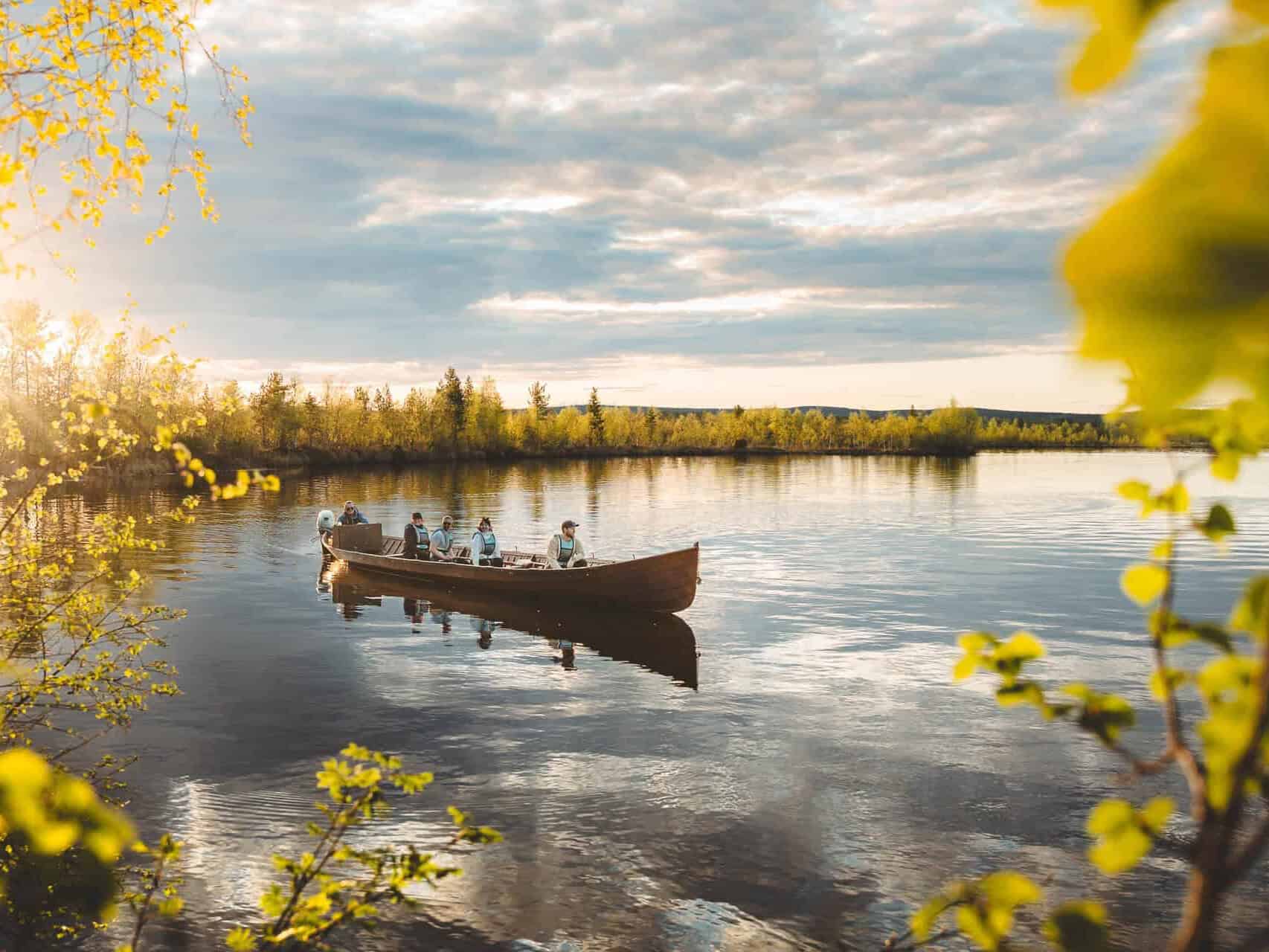 Boating on a lake